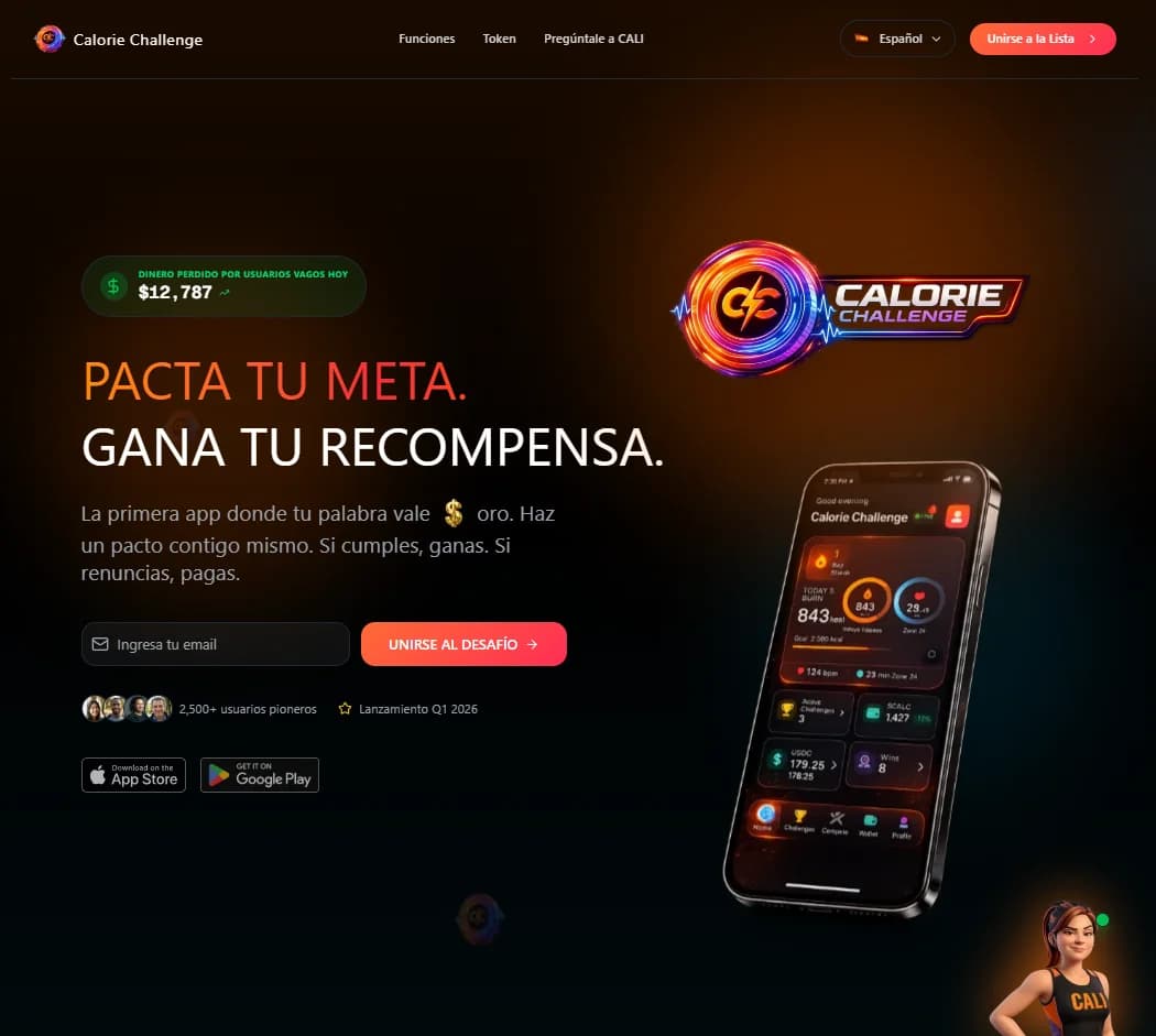 Calorie Challenge web application preview