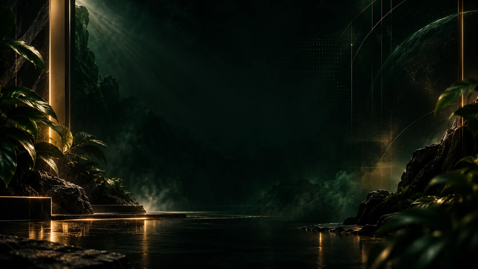 Emerald and gold texture